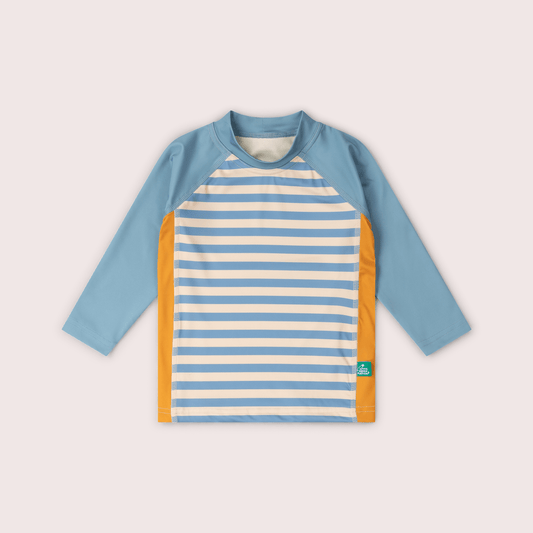 Hazy Blue Striped UPF 50 Sunsafe Long Sleeve Rash Vest