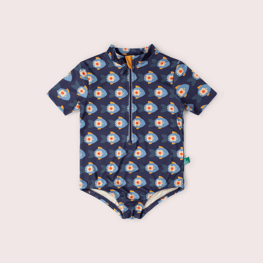 Little Fish UPF 50 Recycled Short Sleeve Swimsuit