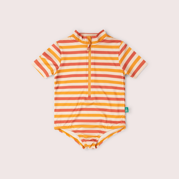 Sorbet Striped UPF 50 Recycled Short Sleeve Swimsuit MULTI / 12-24m