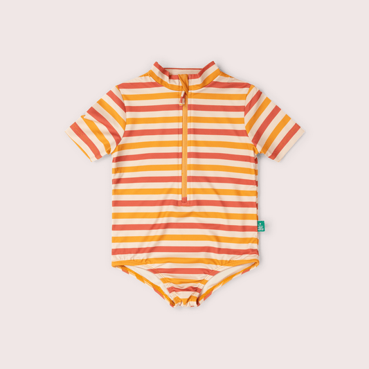 Sorbet Striped UPF 50 Recycled Short Sleeve Swimsuit MULTI / 12-24m