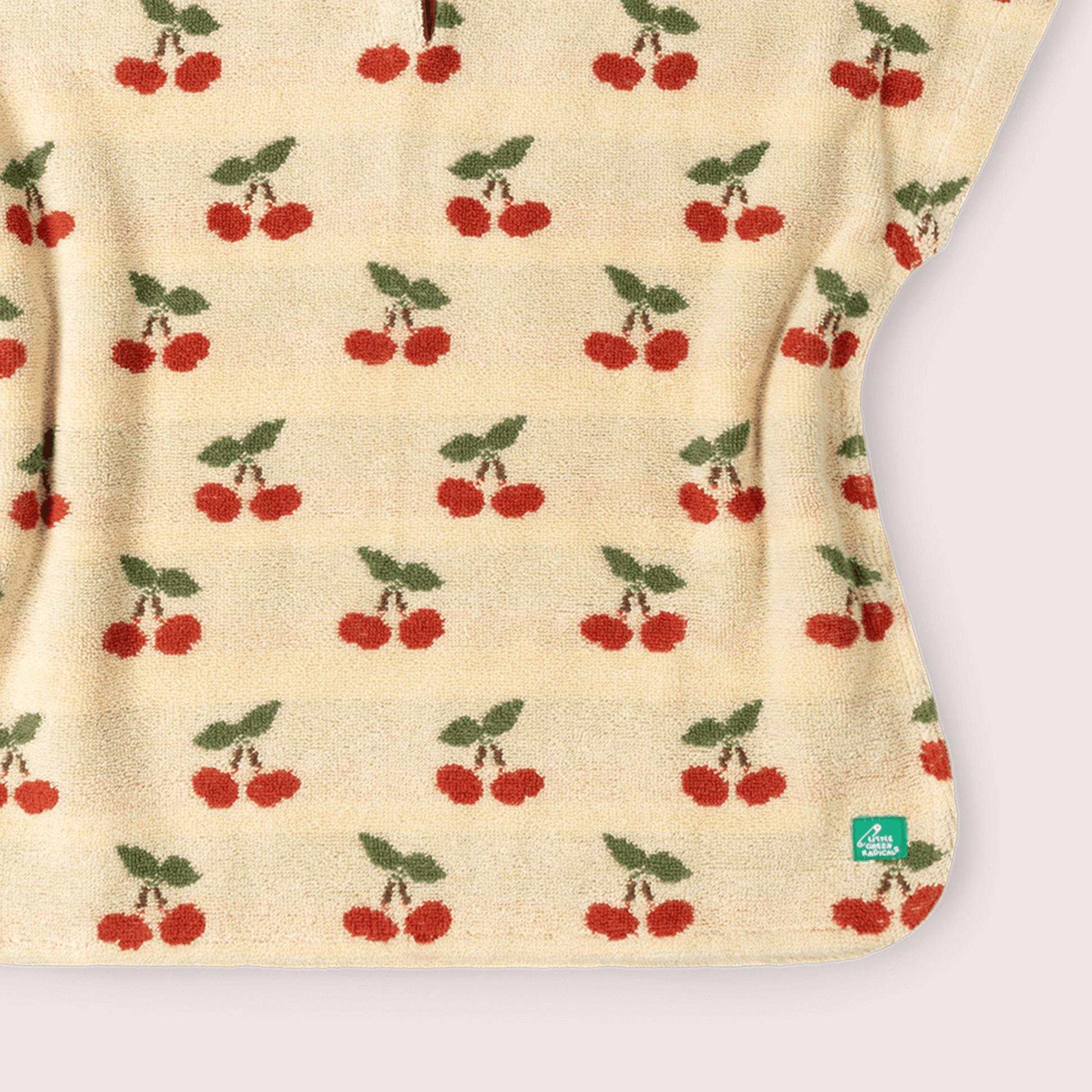 Little Cherries Baby Towel Poncho Cream / 12-24m
