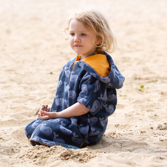 Singings Whales Kids Towel Poncho