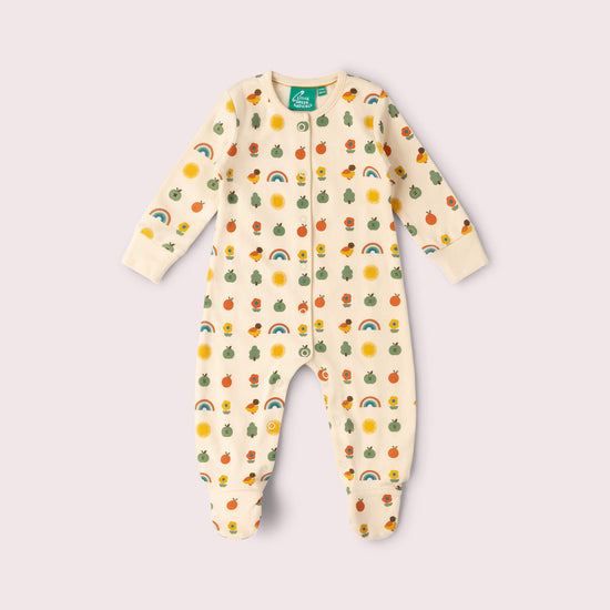 Vintage Rainbows Organic Babygrow MULTI / Newborn