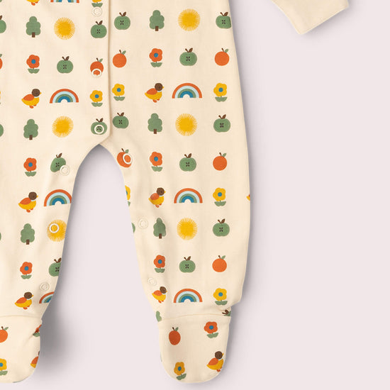 Vintage Rainbows Organic Babygrow MULTI / Newborn