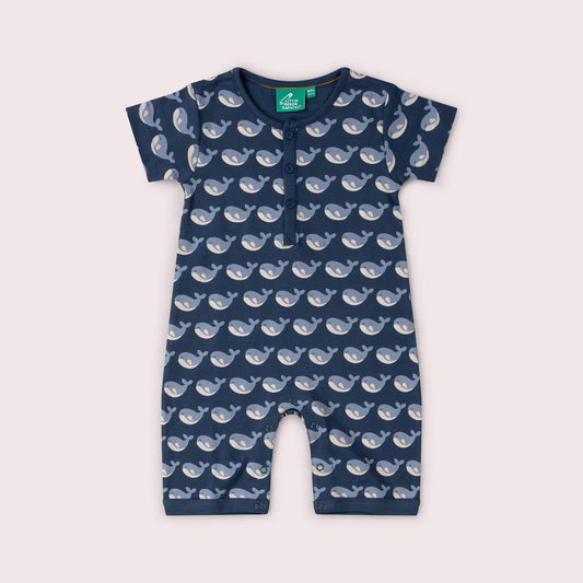 Singing Whales Organic Romper Blue / 18-24m
