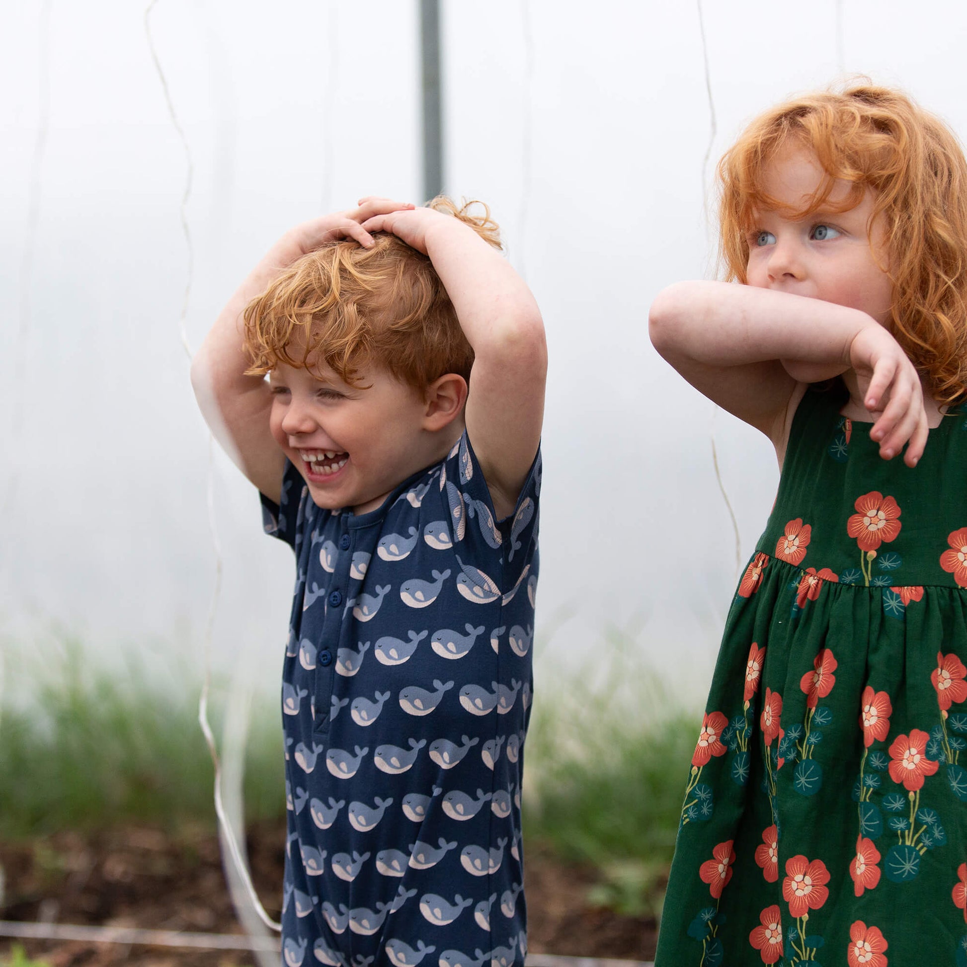 Singing Whales Organic Romper Blue / 18-24m