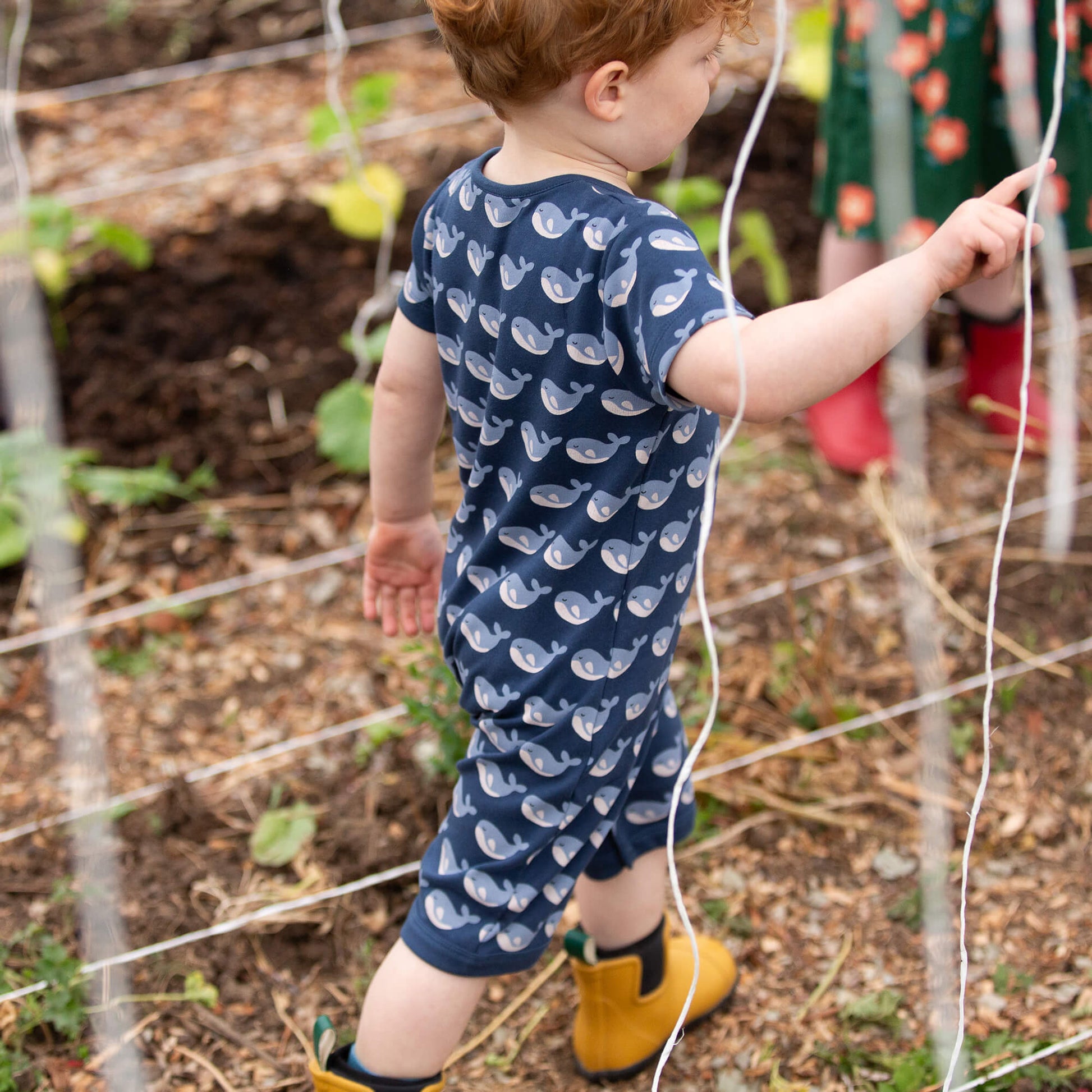 Singing Whales Organic Romper Blue / 18-24m