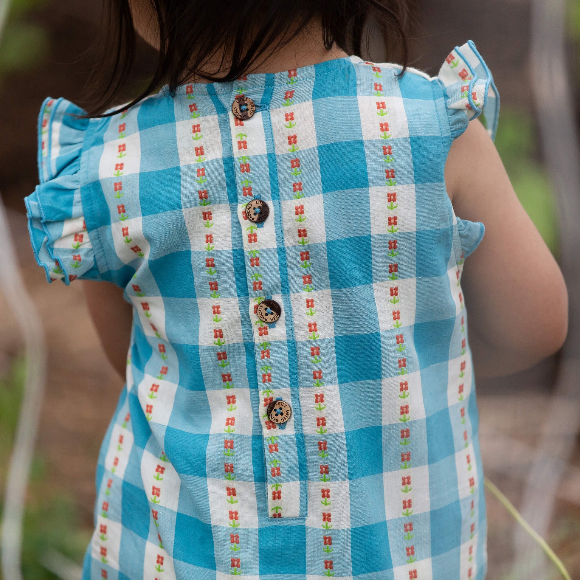 Blue Flowers Frill Summer Romper Blue / 18-24m