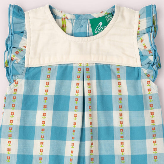 Blue Flowers Frill Summer Romper Blue / 18-24m