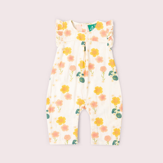 Flora Frill Summer Romper Cream / 18-24m