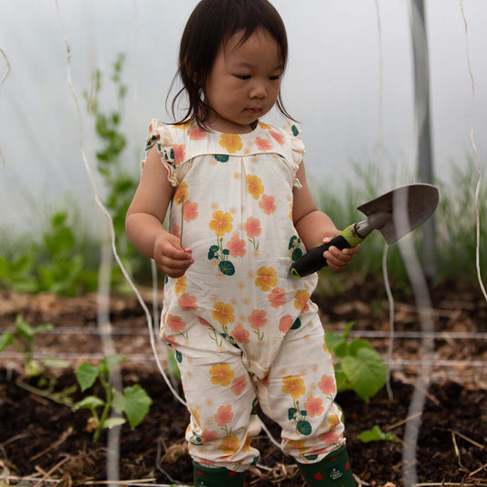 Flora Frill Summer Romper Cream / 18-24m