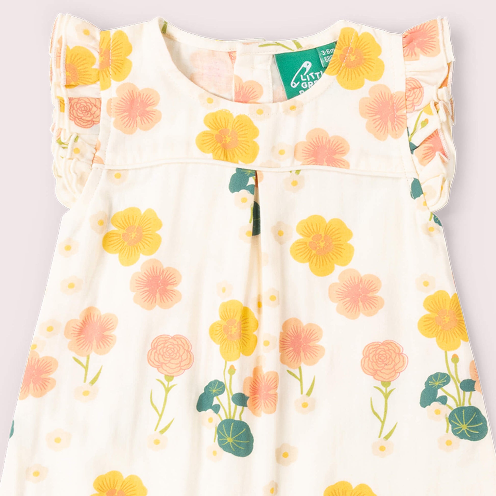 Flora Frill Summer Romper Cream / 18-24m