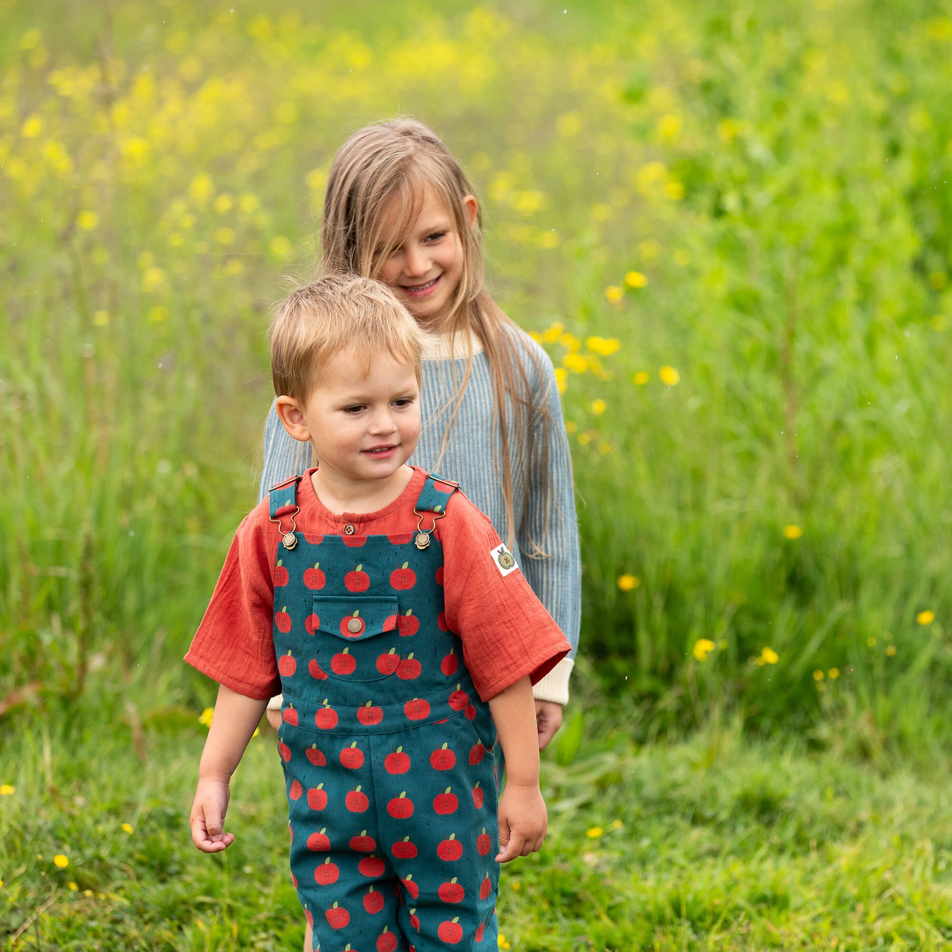 Apple Dungaree Shorts Blue / 18-24m