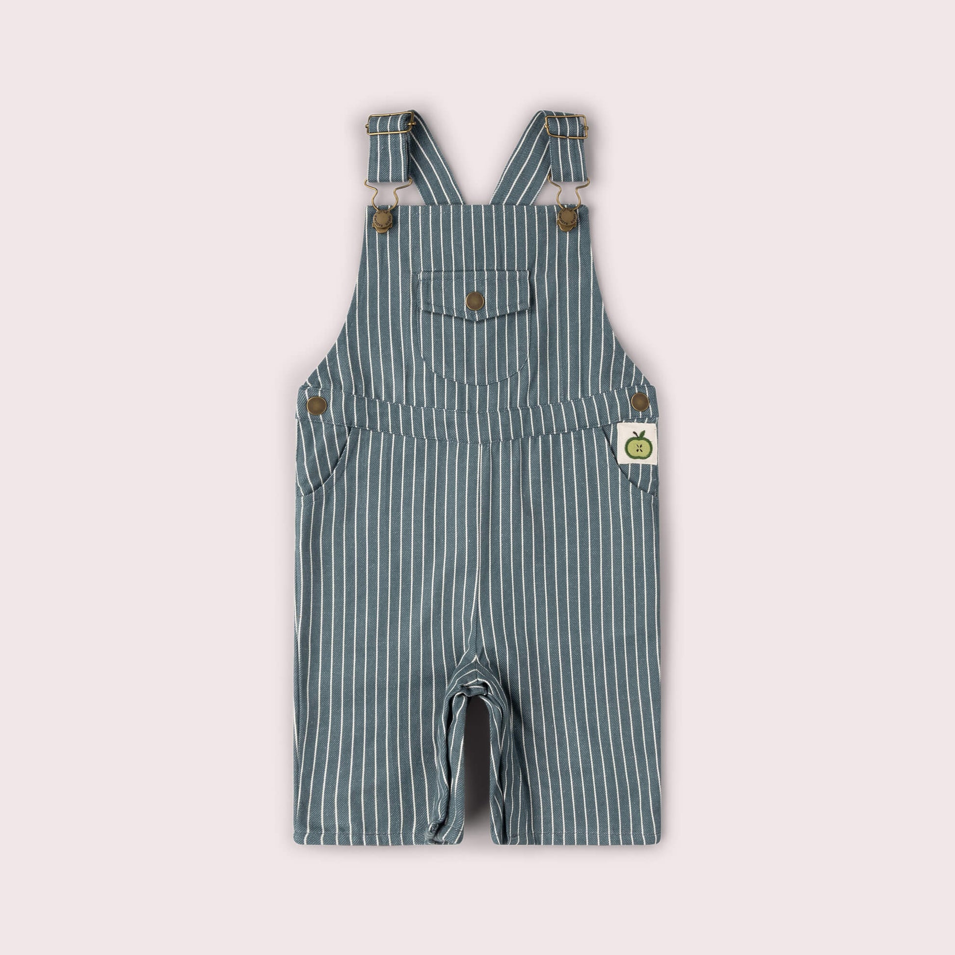 Navy Striped Dungaree Shorts Navy / 18-24m