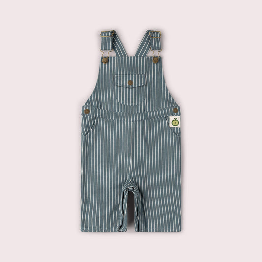 Navy Striped Dungaree Shorts Navy / 18-24m