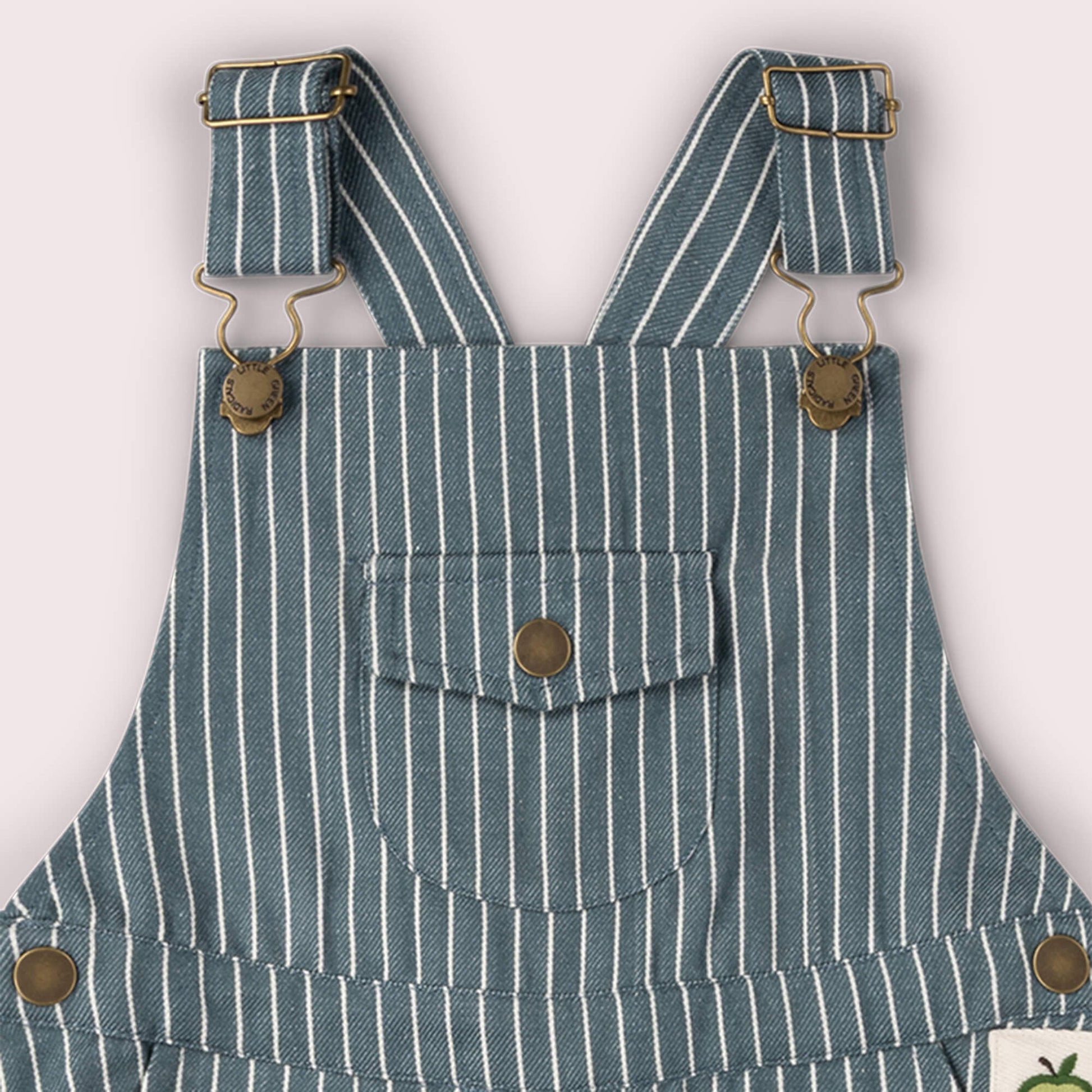 Navy Striped Dungaree Shorts Navy / 18-24m