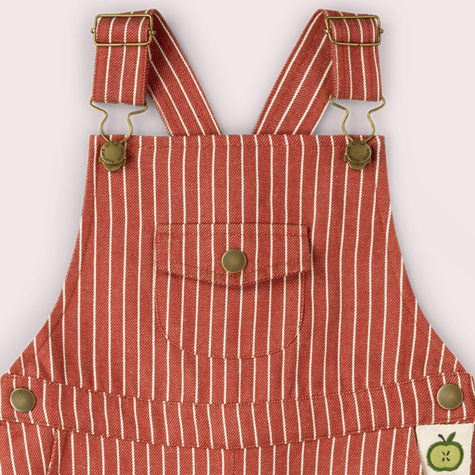 Burnt Ochre Striped Dungaree Shorts Red / 18-24m