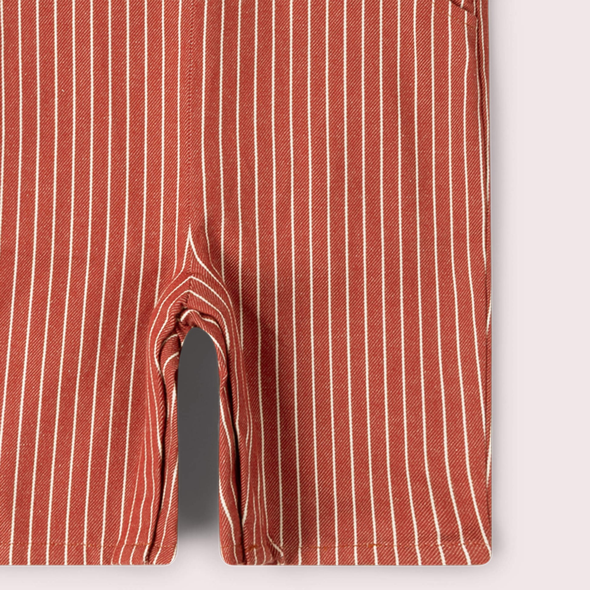Burnt Ochre Striped Dungaree Shorts Red / 18-24m