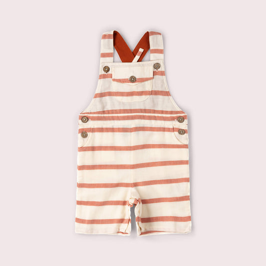 Vintage Red Stripe Dungaree Shorts Red / 18-24m