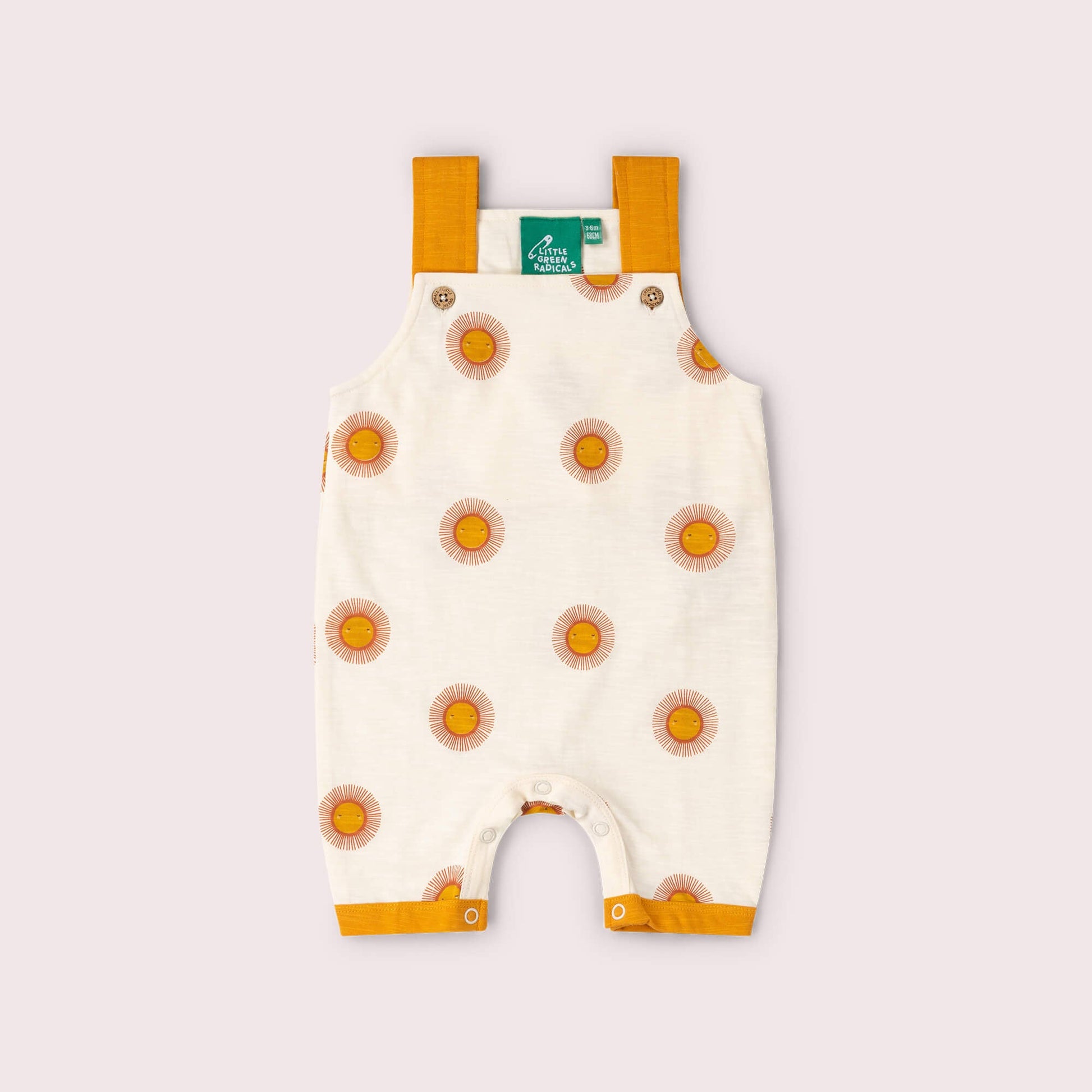 Summer Sun Storytime Dungaree Shorts Cream / 18-24m