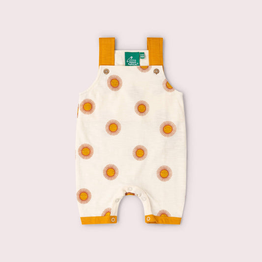Summer Sun Storytime Dungaree Shorts Cream / 18-24m