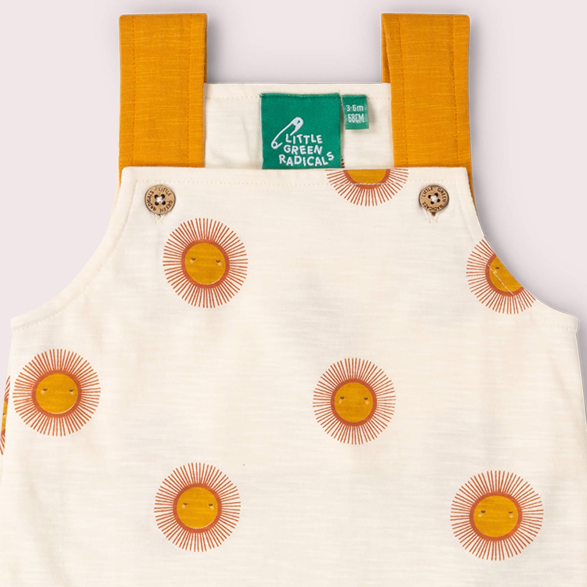 Summer Sun Storytime Dungaree Shorts Cream / 18-24m