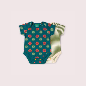 Apple Picking Organic Baby Bodysuit 2 Pack