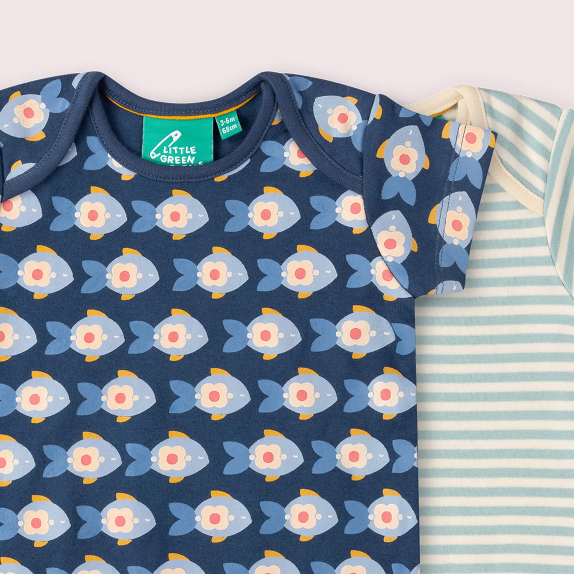 Little Fish Organic Baby Bodysuit 2 Pack Blue / 18-24m