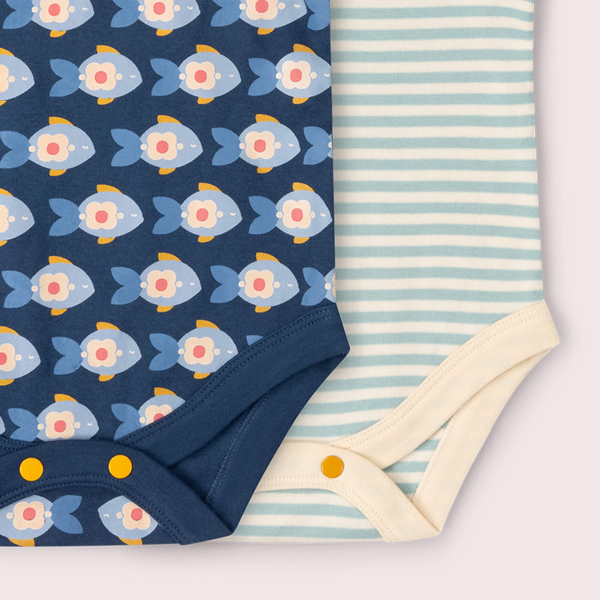 Little Fish Organic Baby Bodysuit 2 Pack Blue / 18-24m