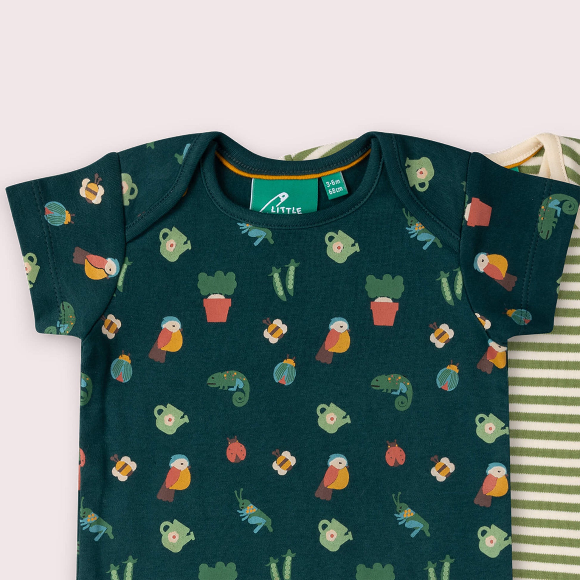 Spring Garden Organic Baby Bodysuit 2 Pack Green / 18-24m