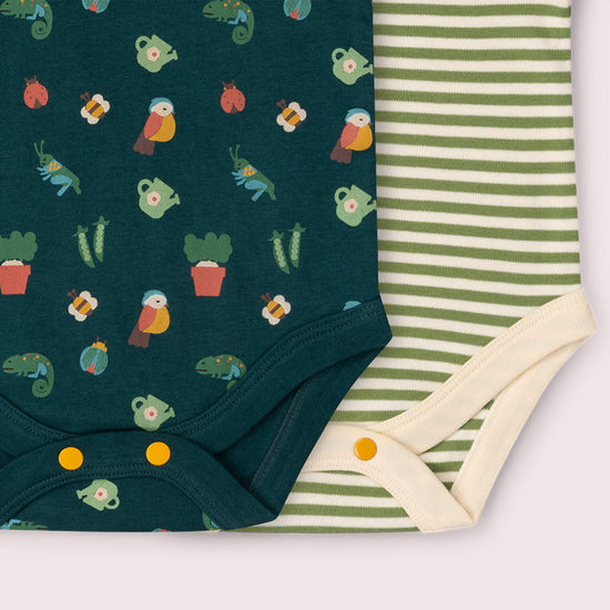 Spring Garden Organic Baby Bodysuit 2 Pack Green / 18-24m