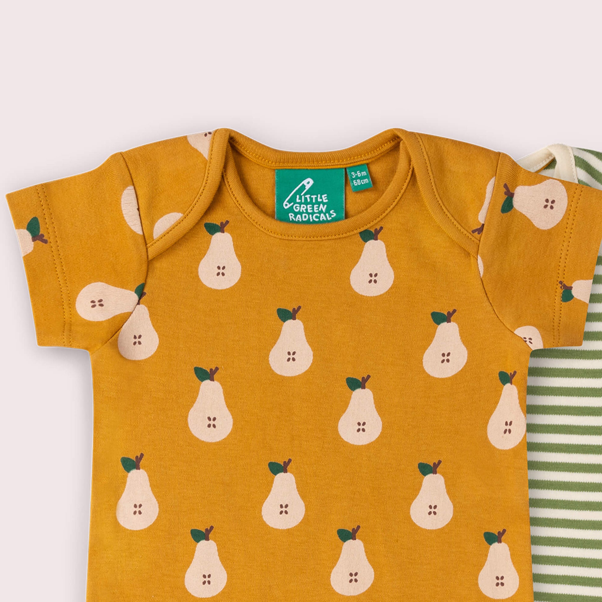 Summer Pears Organic Baby Bodysuit 2 Pack Gold / 18-24m