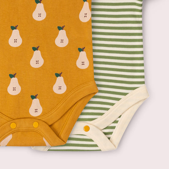 Summer Pears Organic Baby Bodysuit 2 Pack Gold / 18-24m