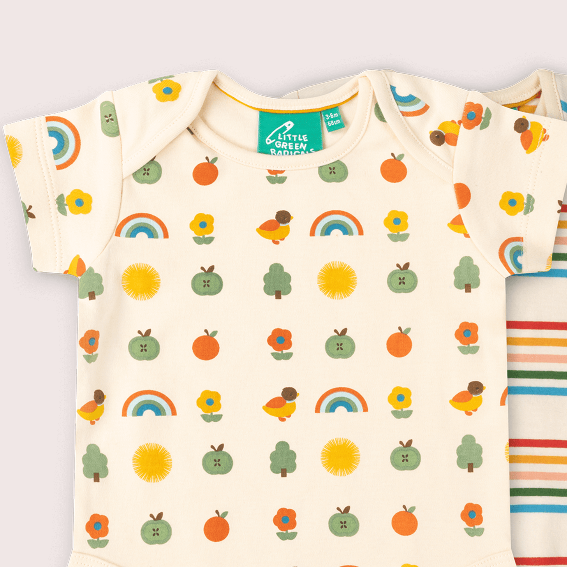 Vintage Rainbows Organic Baby Bodysuit 2 Pack MULTI / 18-24m