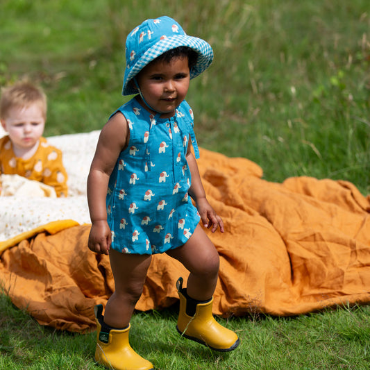 Blue Elephants Bubble Body Blue / 18-24m