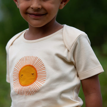 Summer Sun Organic Short Sleeve T Shirt Cream / 18-24m