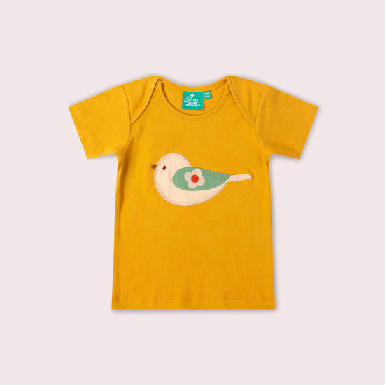 Spring Bird Organic Short Sleeve T Shirt Gold / 18-24m