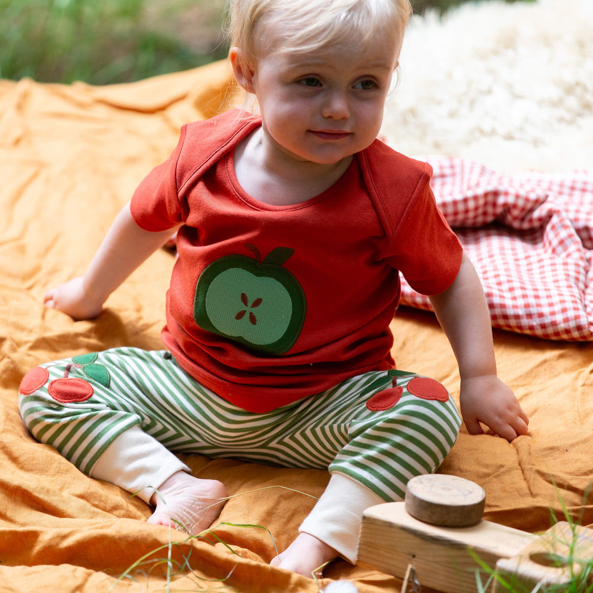 Green Apple Organic Short Sleeve T Shirt Red / 18-24m