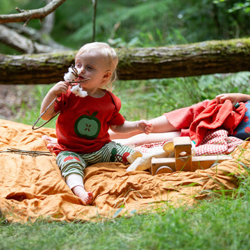 Green Apple Organic Short Sleeve T Shirt Red / 18-24m