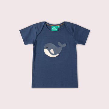 Singing Whale Organic Short Sleeve T Shirt Blue / 18-24m