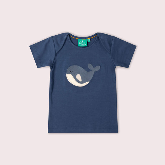Singing Whale Organic Short Sleeve T Shirt Blue / 18-24m