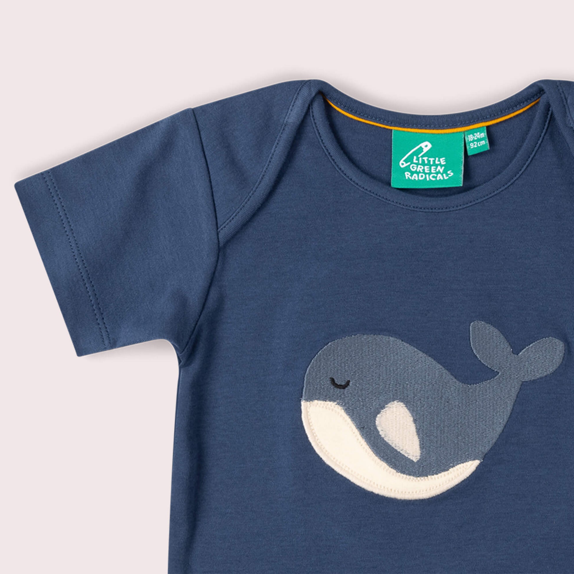 Singing Whale Organic Short Sleeve T Shirt Blue / 18-24m
