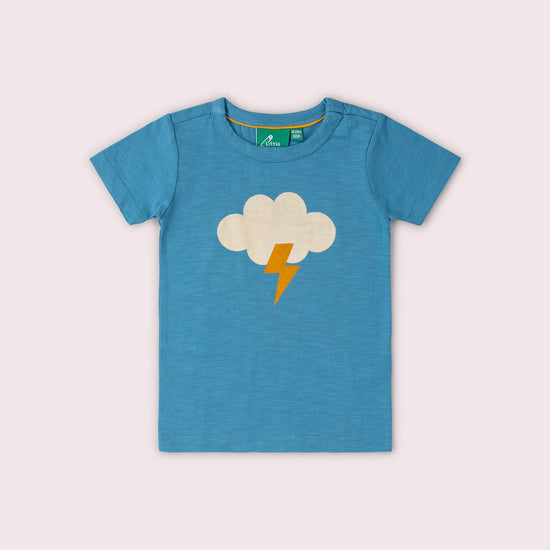 Every Cloud Short Sleeve Popper T Shirt Blue / 18-24m