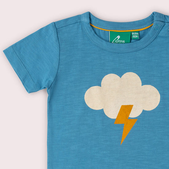 Every Cloud Short Sleeve Popper T Shirt Blue / 18-24m