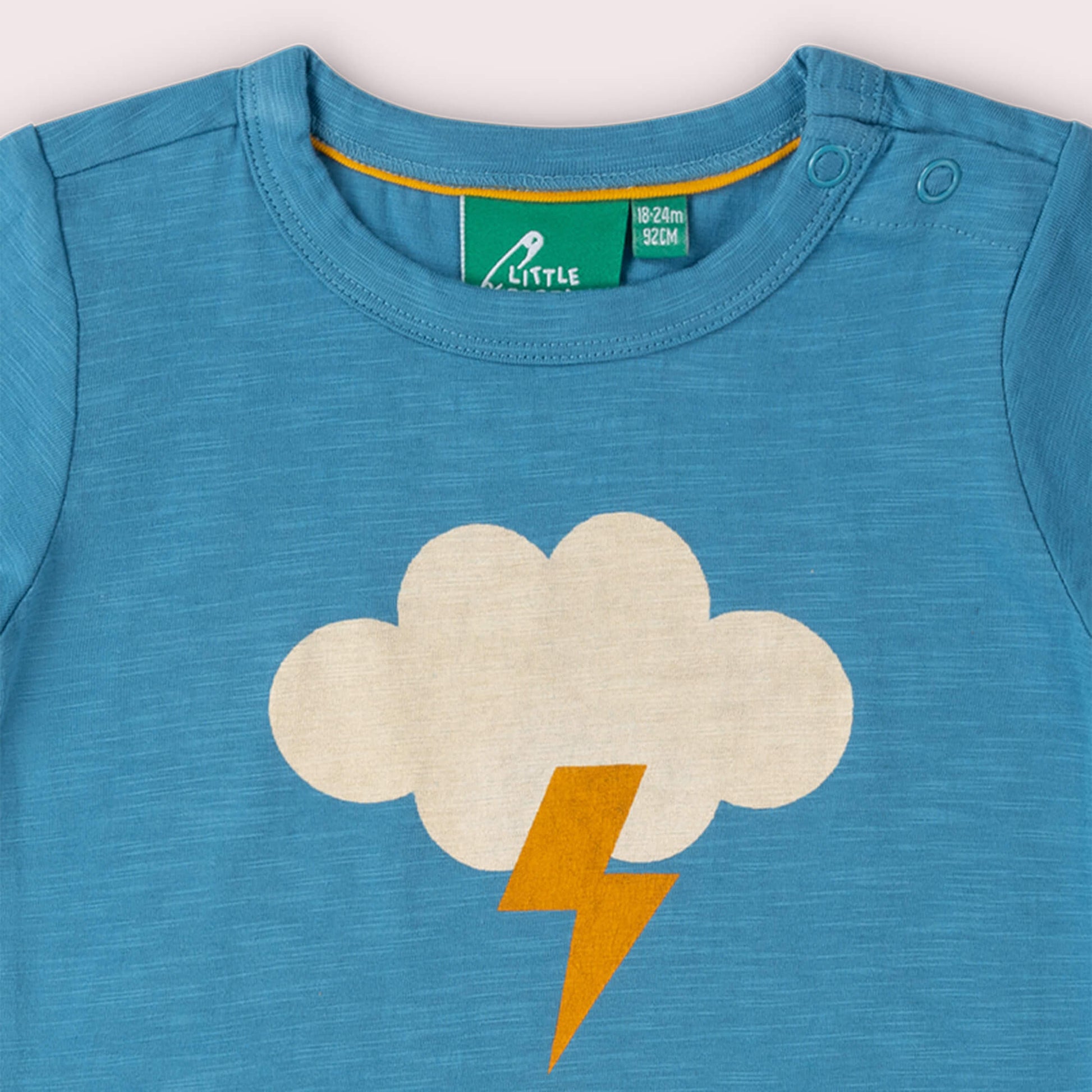 Every Cloud Short Sleeve Popper T Shirt Blue / 18-24m