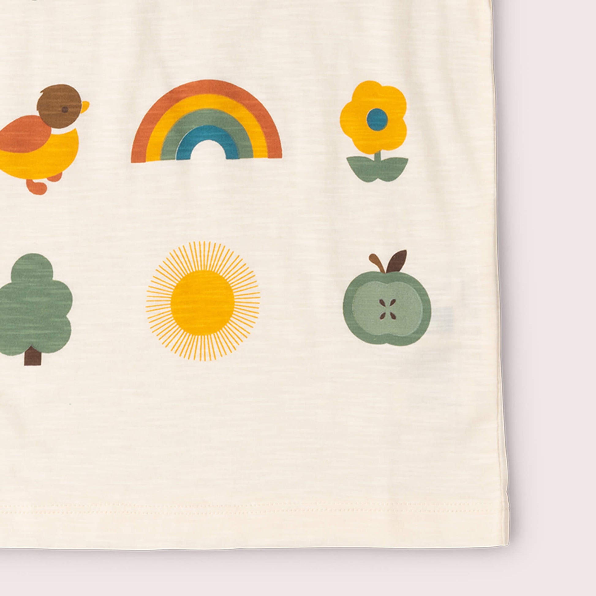 Vintage Rainbows Short Sleeve Popper T Shirt Cream / 18-24m