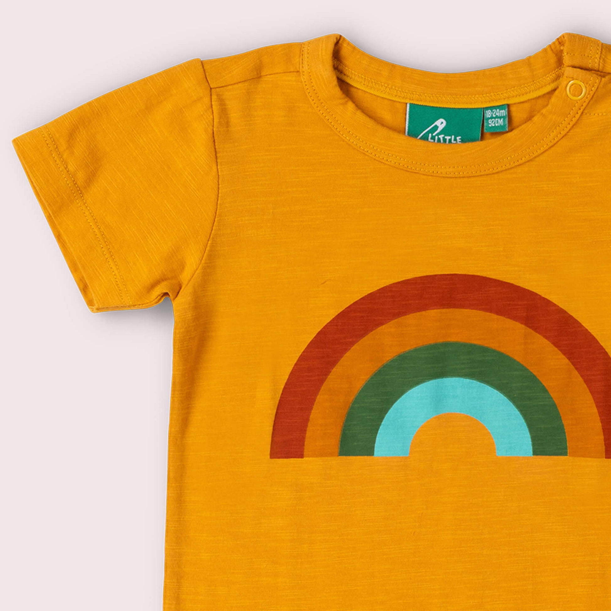 Golden Rainbow Short Sleeve Popper T Shirt Gold / 18-24m