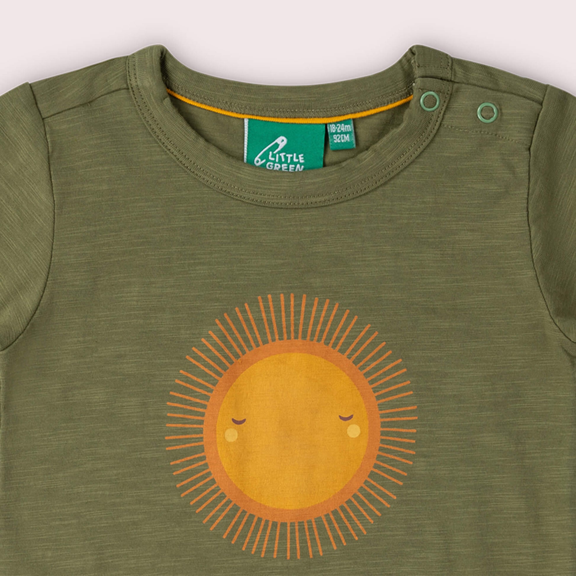 Summer Rays Short Sleeve Popper T Shirt Green / 18-24m