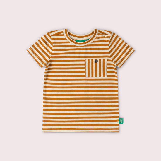 Apricot Striped Short Sleeve Essential T-Shirt Gold / 18-24m