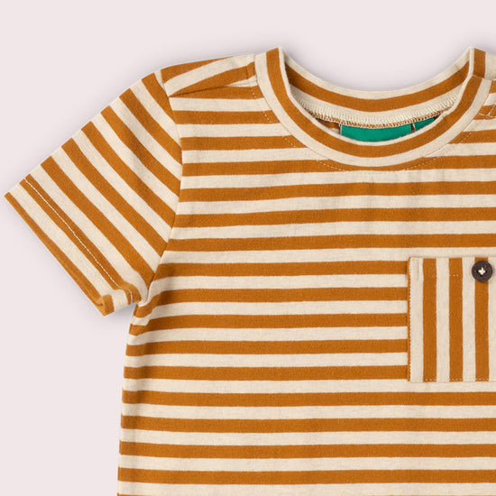 Apricot Striped Short Sleeve Essential T-Shirt Gold / 18-24m